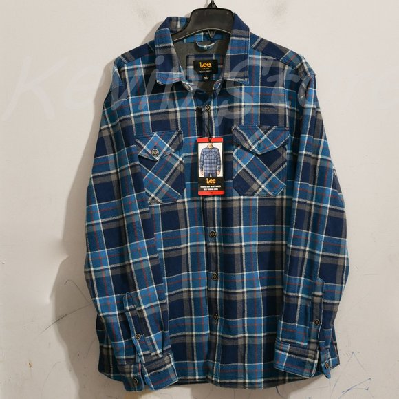 Blue‎ shirt jacket bonded with thermal lining Lee - Picture 1 of 8